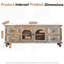 Meuble télé rustique avec 4 tiroirs et 2 portes en verre, console multimédia en bois vieilli pour un rangement et un style polyvalents-129912648