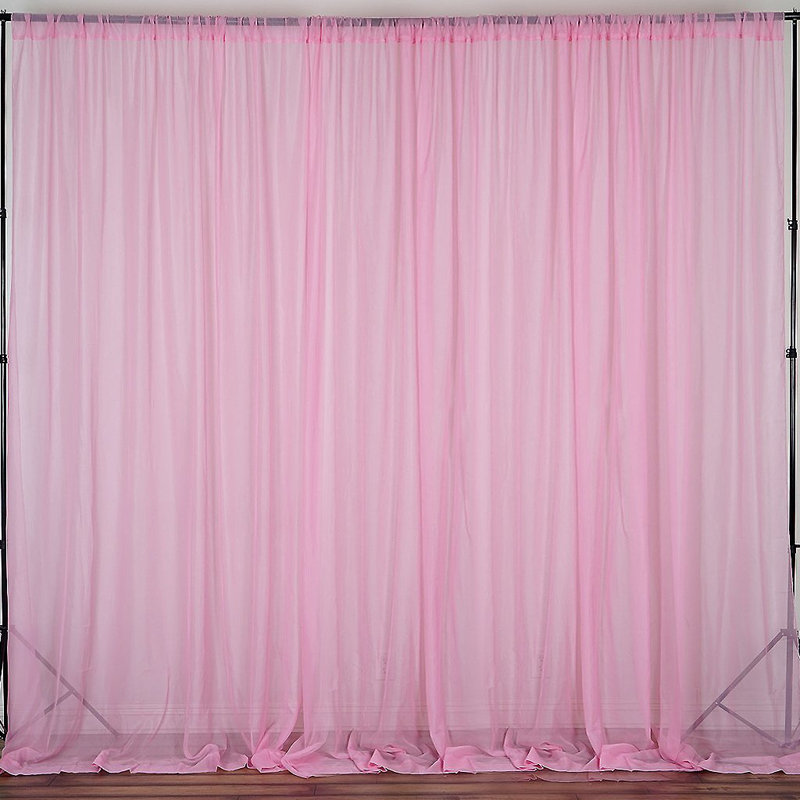 Brixon Sheer Curtain Single Panel, 56" W x 108" L, Pink