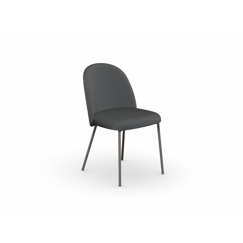 Chaise d'appoint rembourrée Tuka, Taupe mat, Vert forêt