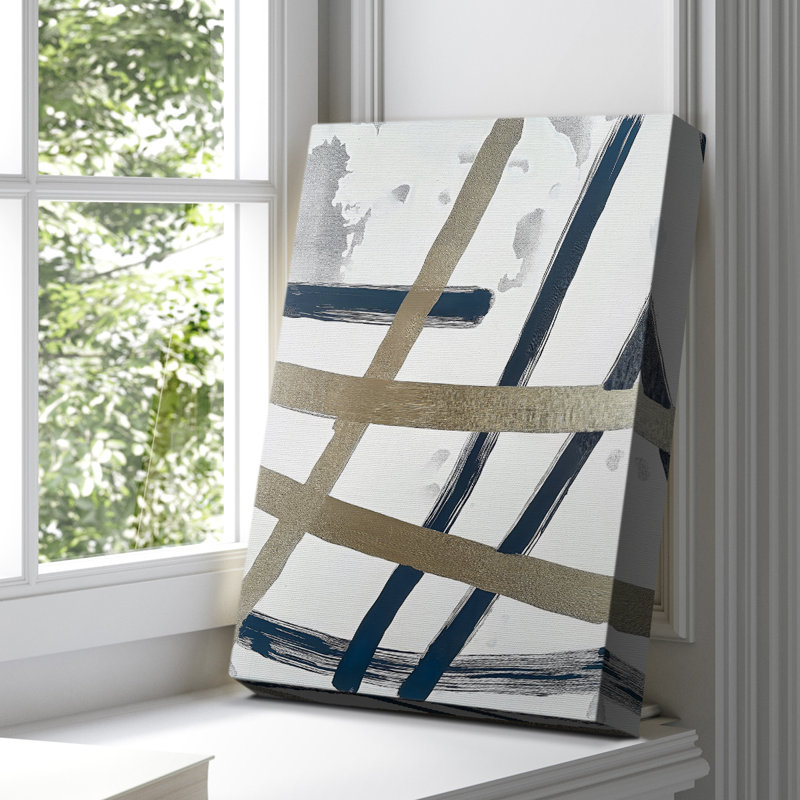 Toile tendue avec châssis abstrait, prêt à accrocher, H 18 po x l 12 po