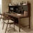Nut-brown Rectangular Solid Wood  desk-1274399552