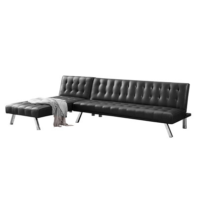 100'' Faux Leather Sofa & Chaise
