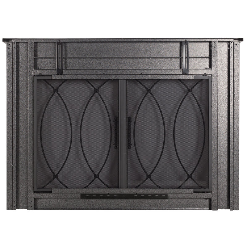Porte de foyer en acier Ammiel, H 28 po x l 38,75 po x P 0,95 po