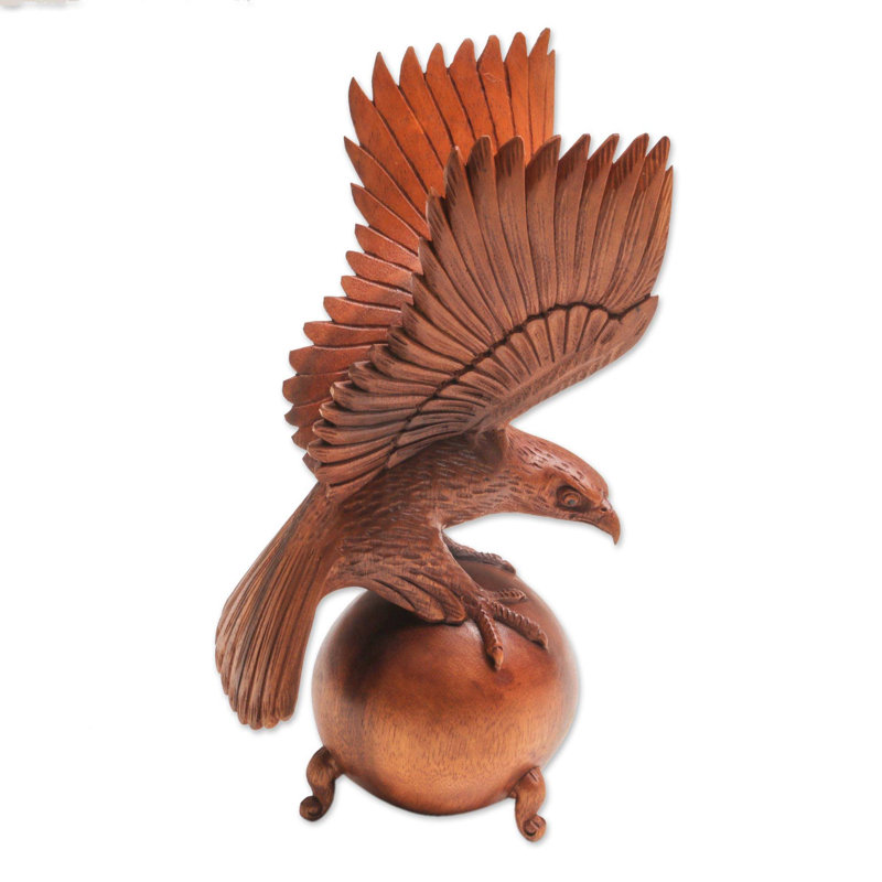 Figurine en indonésie en bois american chauve eagle Delaware