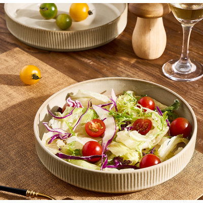 Service de table 12 pièces Linen Wave Series, blanc