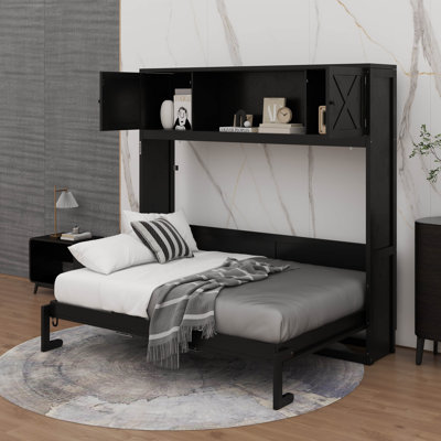 Queen Size Murphy Bed With Storage Cabinets by One Allium Way