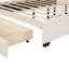 Grand lit avec revêtement en velours de luxe, tête de lit à oreilles et vaste solution de rangement (beige) - Matériaux de qualité supérieure de fabrication stable rembourrés beige-1753058879