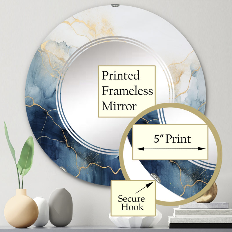 Kornati - Miroir mural moderne rond, 24 po x 24 po