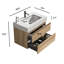 Meuble-lavabo en chêne brut 30 avec lavabo à surface solide en bois d'ingénierie blanc et tiroirs souples, salle de bain murale flottante-134281420-134281421-134281422