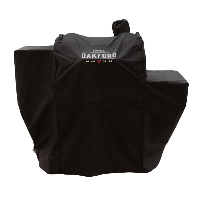 Oakford Pellet Grill Cover Waterproof Heavy-Duty BBQ Cover, Fits Oakford 910-05002 Wood Pellet Grill, Full-Length Outdoor Grill Cover with Vented Mesh & Straps, Black, 700-05002
