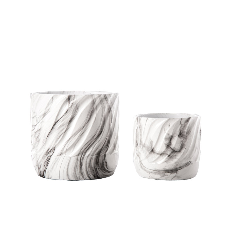 Ensemble de pots à fleurs 2 pièces, Blanc
