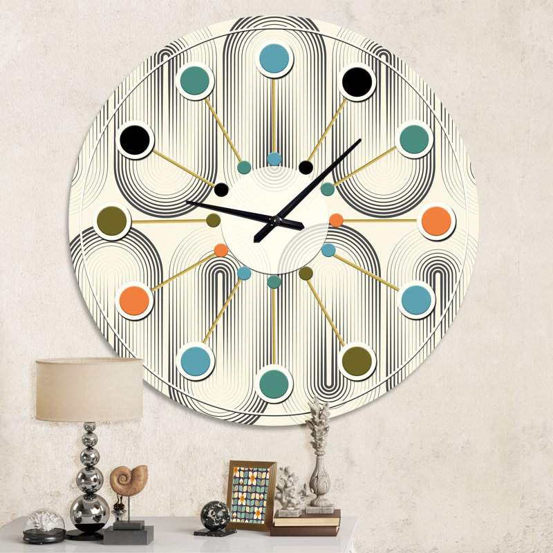 Horloge murale rétro Mid-Century, Moyenne