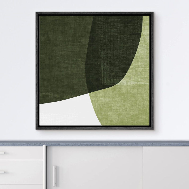 «Green Pastel Color Block Collage Landscape Abstract Shape Neutral Modern Decor Contemporary Minimal», reproduction d'art sur toile
