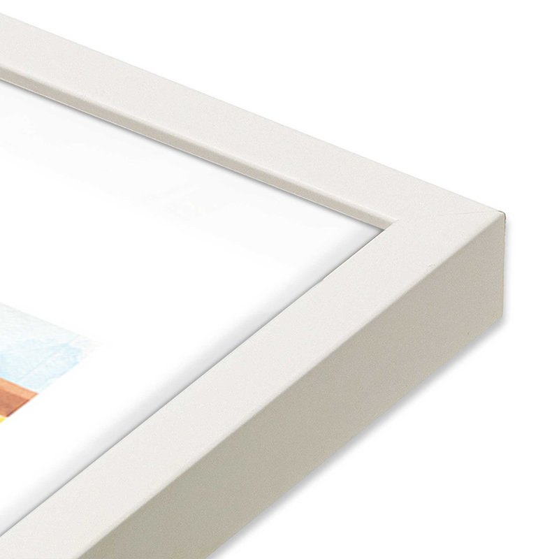 Reproduction d'art «Lemon Coast Serenity», H 17 po x l 13 po, Cadre de coin ouvert blanc opaque