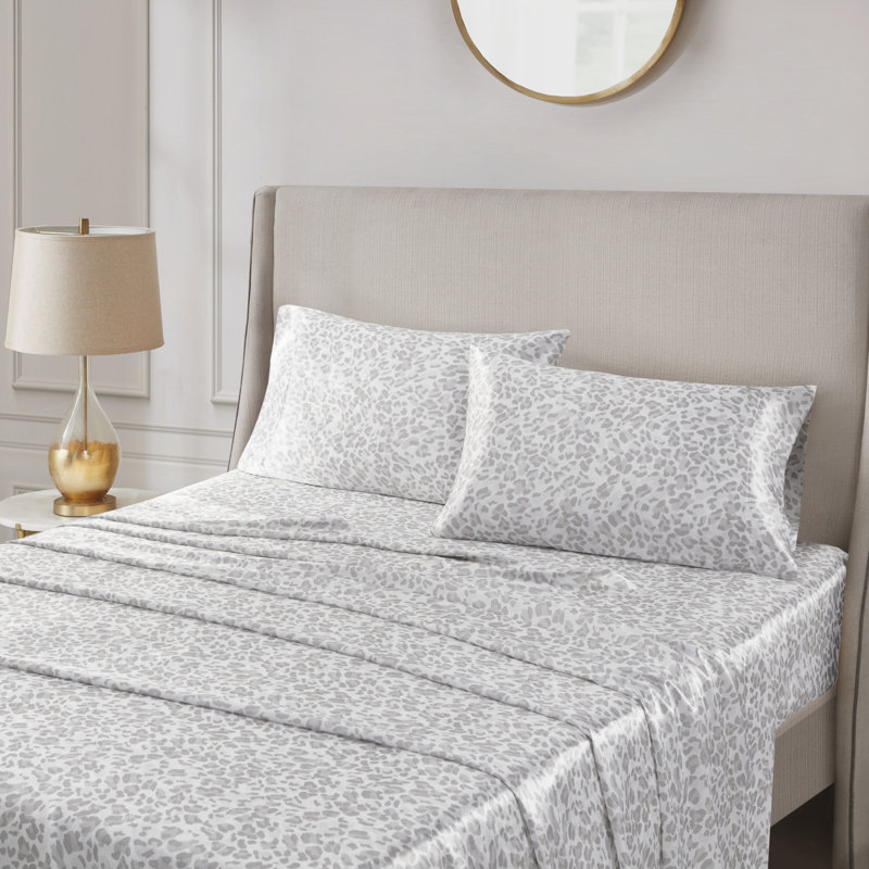 Taies d'oreiller en satin de luxe 2 pièces, Taie d'oreiller taille très grand, Gris