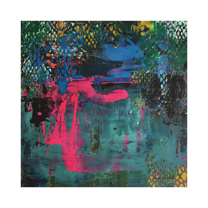 New York Subway by Linda Charles - Painting on Canvas, Wrapped Canvas, 45.72cm H x 45.72cm W x 1.91cm D
