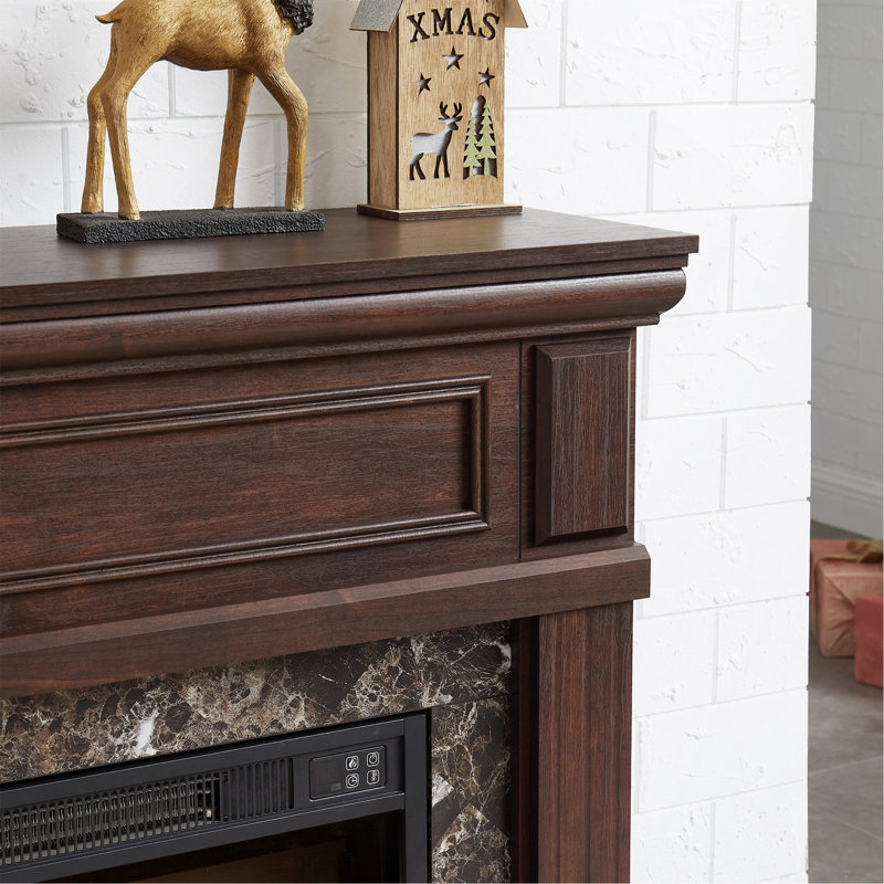 Fireplace Mantel (23" Fireplace Not Included)--Cherry,41.34"W*14"D*40"H, Burgundy