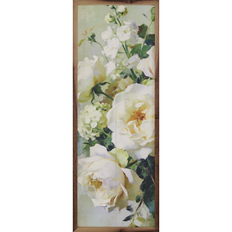 Roses de jardin crème en fleurs, 12x36