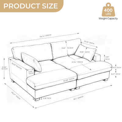 Bentura Modular Corduroy Sleeper Sofa
