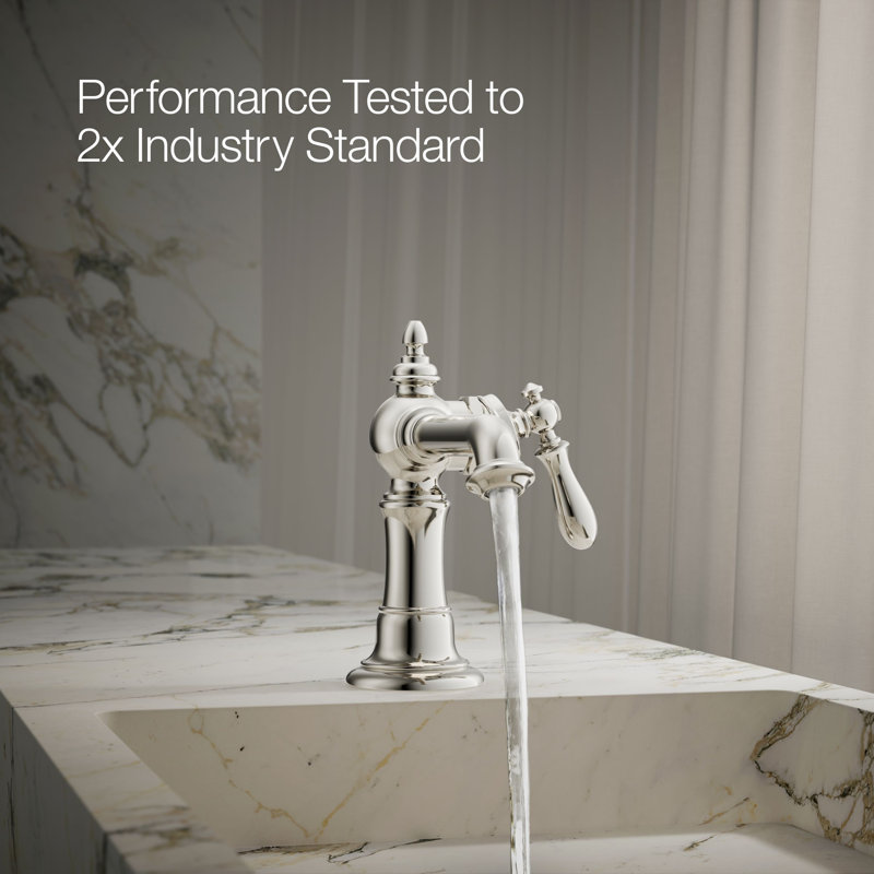 Artifacts® Single Hole Bathroom Faucet with Drain Assembly, Vibrant Polished Nickel