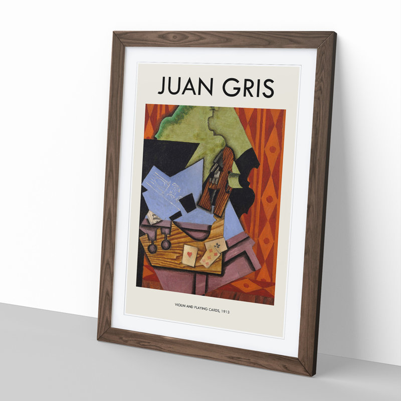 Violin Still Life Vol.2 by Juan Gris - Picture Frame Art Prints, Walnut, 36cm H x 27cm W x 2cm D