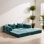 Canapé-lit de 78,75 po à compression en chenille, canapé-lit de plancher convertible à structure fixe, canapé-lit modulaire sans os pour salon