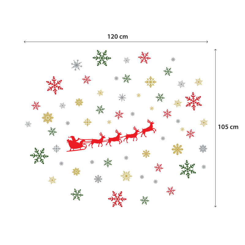 Adhésif décoratif père noël et flocons de noël