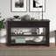 Console en bois de pin massif 48 po, table d'appoint moderne avec 3 tiroirs de rangement et 2 tablettes. Facile à assembler (noir vieilli
))