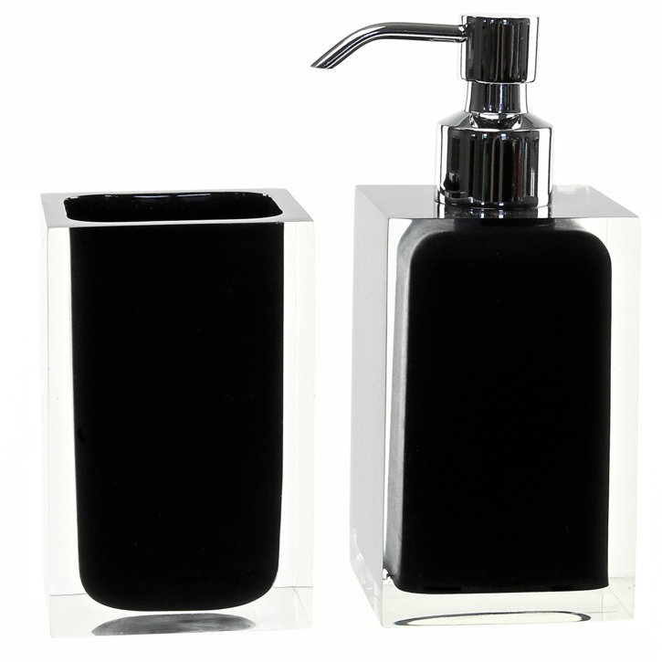 Currahee Bathroom Accessory Set, Black