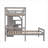 Small Bedroom Multi-Functional Platform Bed Gray-Toned Solid Pine Twin Size With Extra Sleeping And Work Space