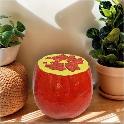 Tabouret de fruit de grenade, tabouret surdimensionné en résine de 13,4 po, table d'appoint, décorations d'intérieur pour jardin, mobilier d'extérieur polyvalent
