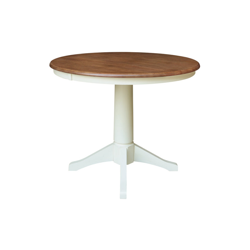 Table de salle à manger Imilia, H 29,9 po x L 36 po x l 36 po, Noyer blanc / écorce