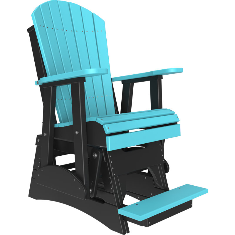 Chaise d'extérieur coulissante en polywood, Bleu foncé/noir