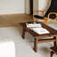 Table basse vintage en bois massif wabi-Sabi-106711362