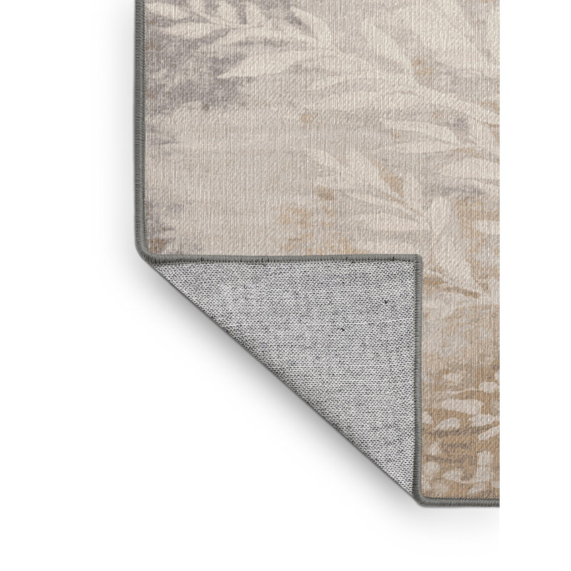 Machine Washable Gray Area Rug, Rectangle 4' x 6'