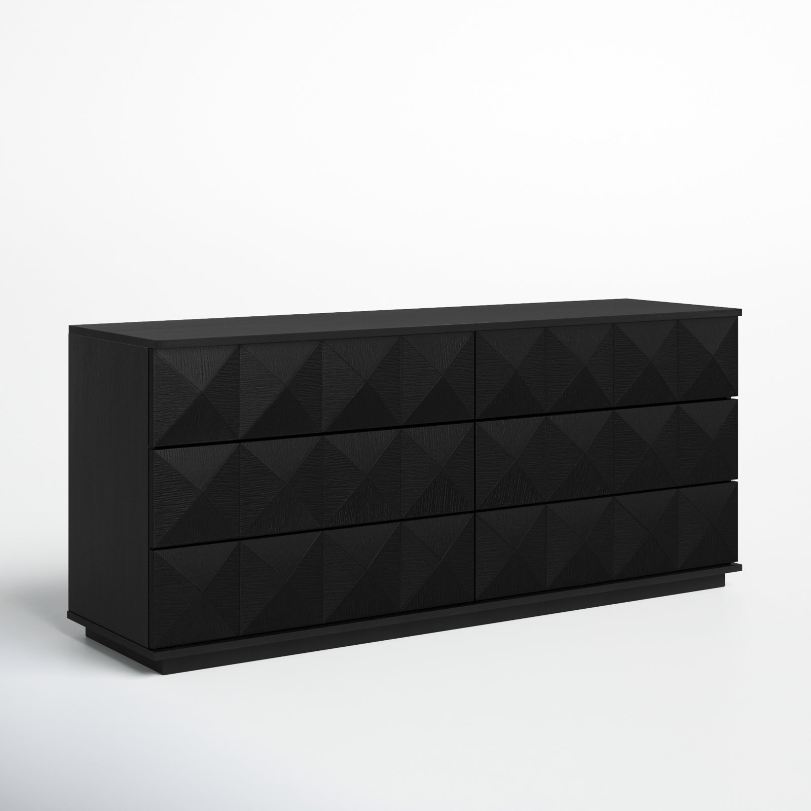Iriye 63" W 6-Drawer Double Dresser, Black