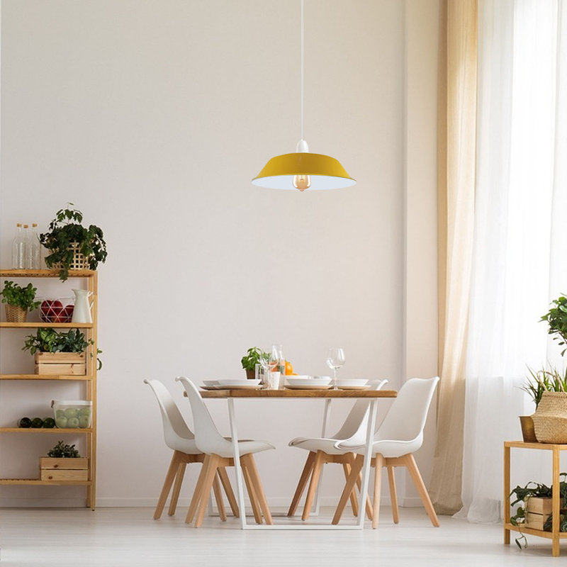 Aisleen 10cm H Metal Bowl Lamp Shade ( Uno ), Yellow