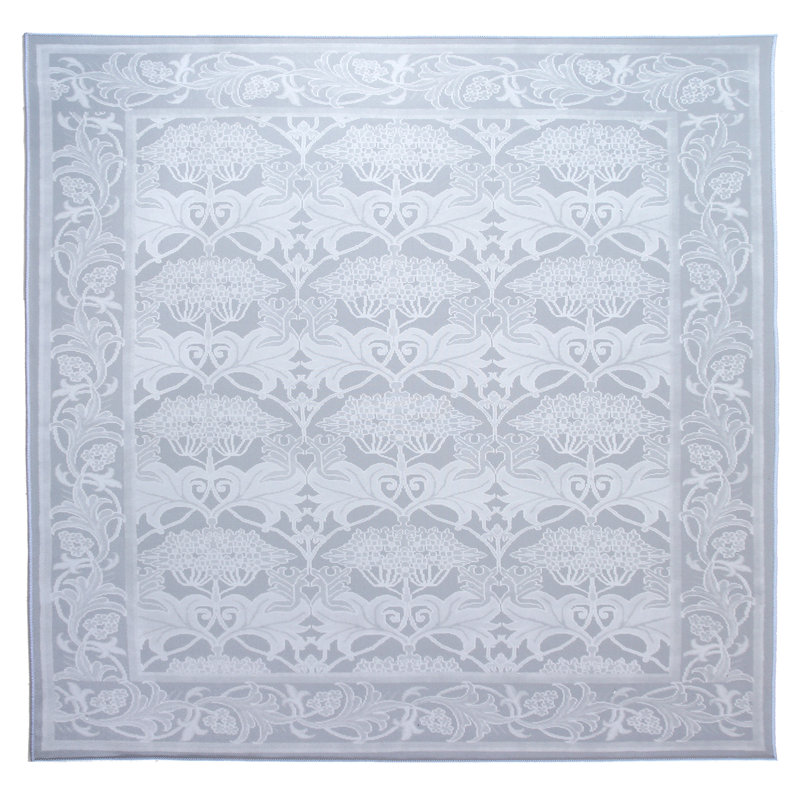 Gray William Morris Machine Washable with Built-in Padding Non-Slip Backing, Square 8'