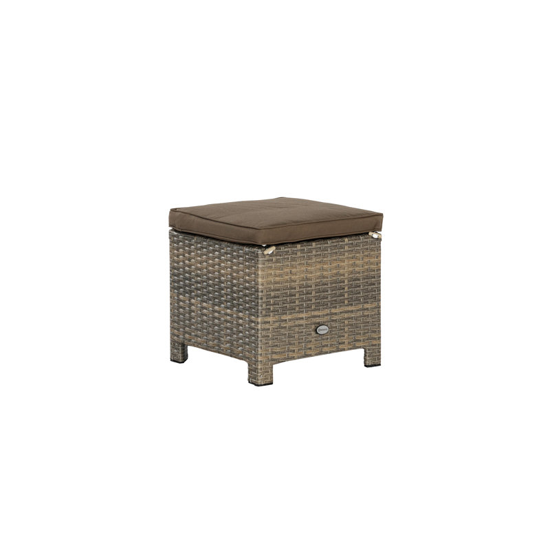 Danyaal Metal Outdoor Ottoman, Beige