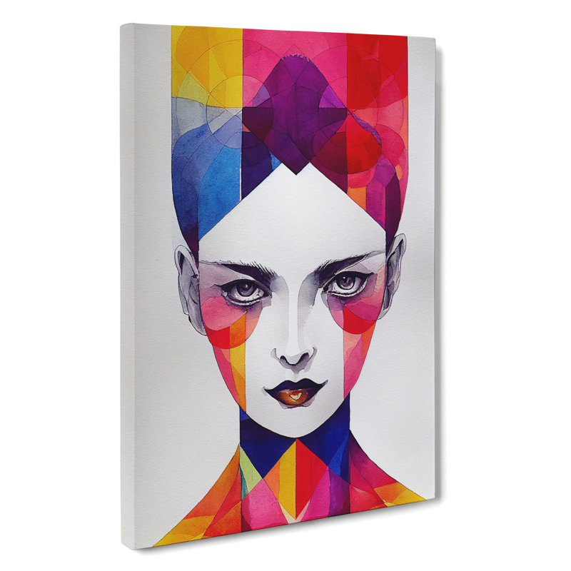 Woman Abstract Watercolour No.5 - Wrapped Canvas, 50cm H x 35cm W x 3cm D