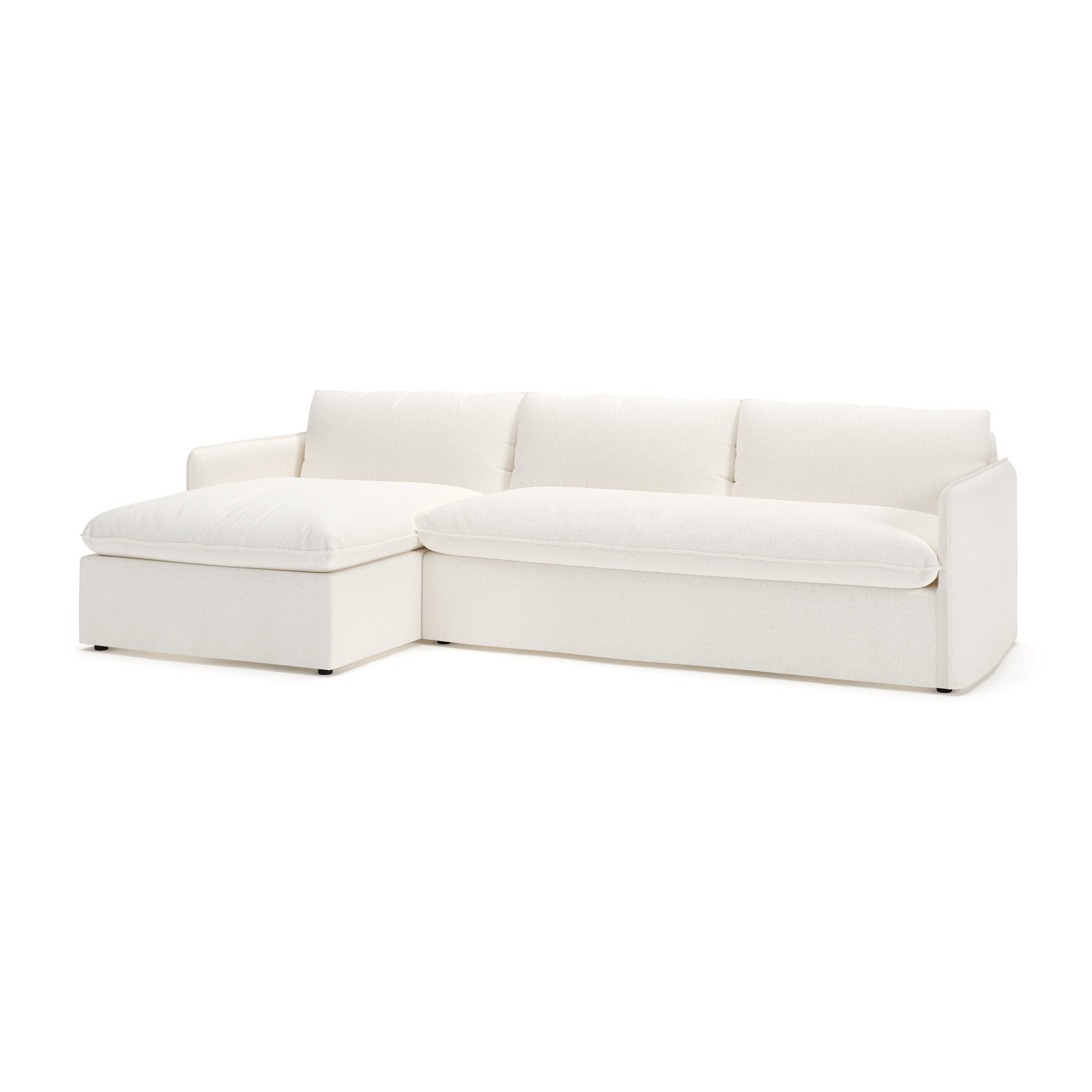 Bellatrix Upholstered L-Sectional, Apollo Alpaca Boucle, Left Hand Facing