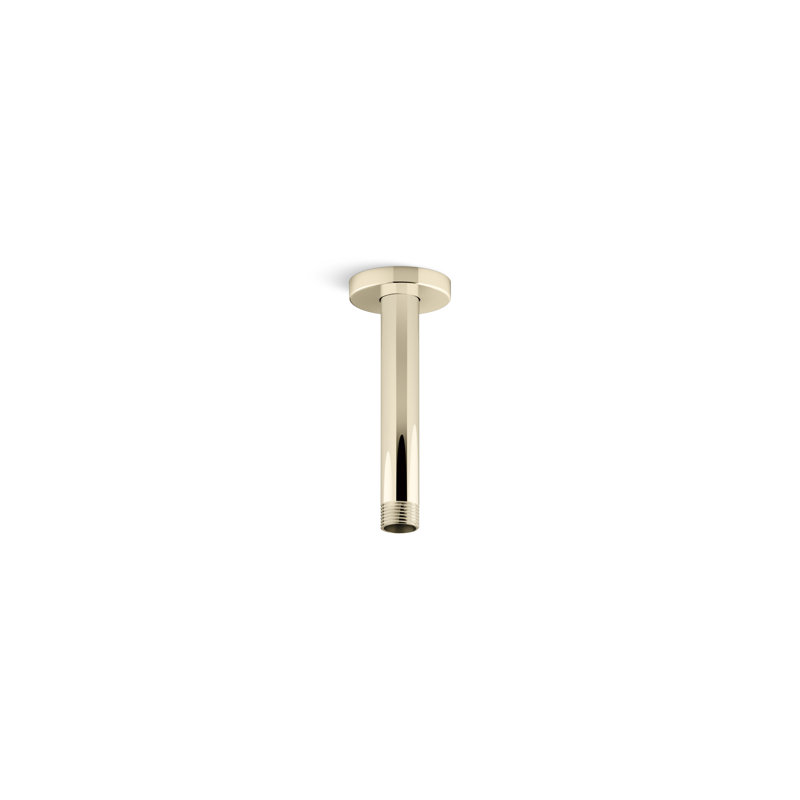 Statement 6 in. Ceiling-Mount Rainhead Arm And Flange, Vibrant French Gold