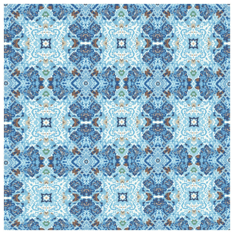 Blue Geometric Kaleidoscope Blankets, 60in W x 80in H