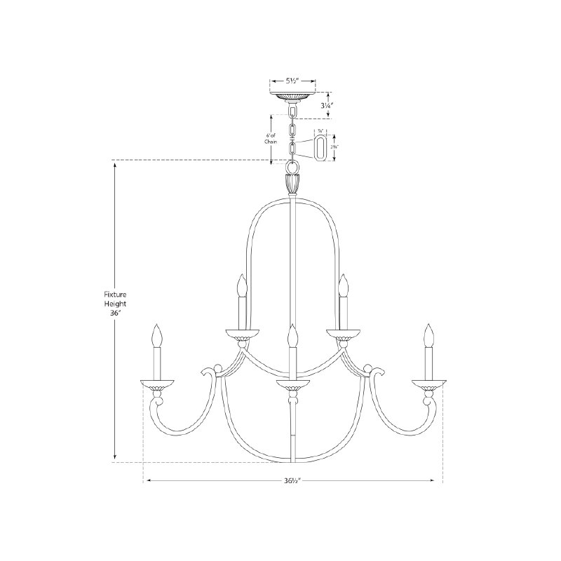 Chapman & Myers Flemish Medium Round Chandelier, Golded Iron