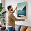 Solitary Gaze at Sea Coastal - Wrapped Canvas-43435337-43435328