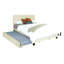 Grand lit moderne en velours avec lit gigogne double et 2 tiroirs de rangement