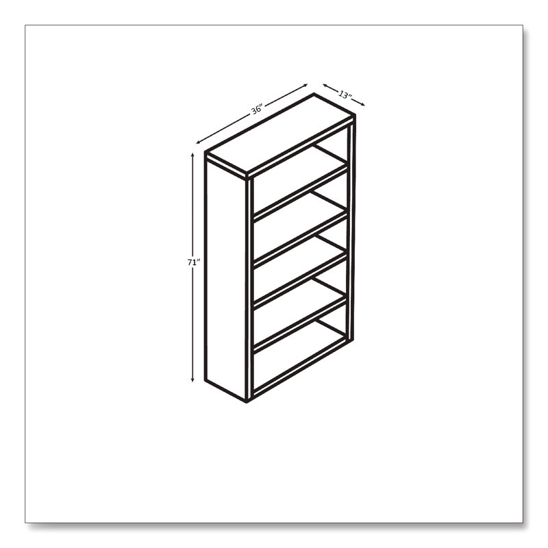 10500 Series Laminate Bookcase, Five Shelves, 36