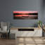 Canoe tied to dock on a small lake at sunset Sweden 1 Piece Wrapped Canvas Panoramic Wall Art-999591249