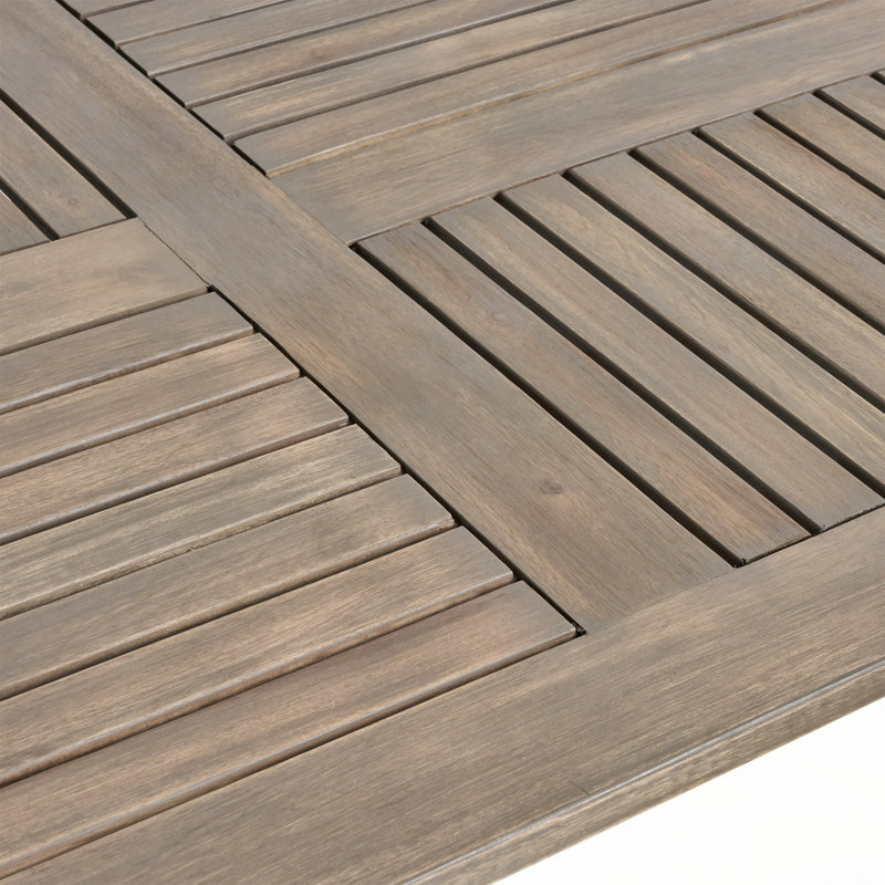 Table de salle à manger en bois massif Belluno, table de cuisine, table de patio, Gris