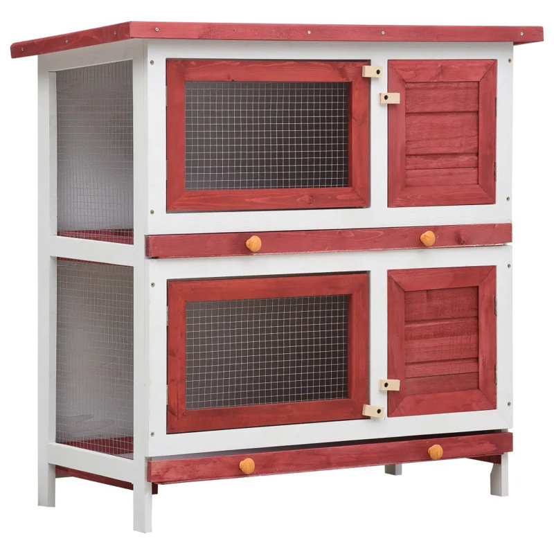 Winston Weather Resistant Rabbit Hutch, Red